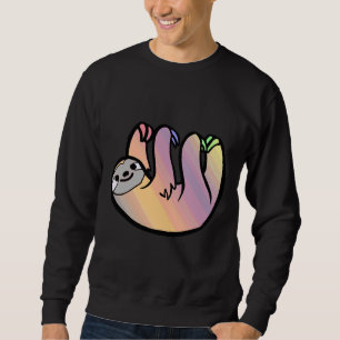 Färgfull Lycklig Sloth Lång Ärmad Tröja
