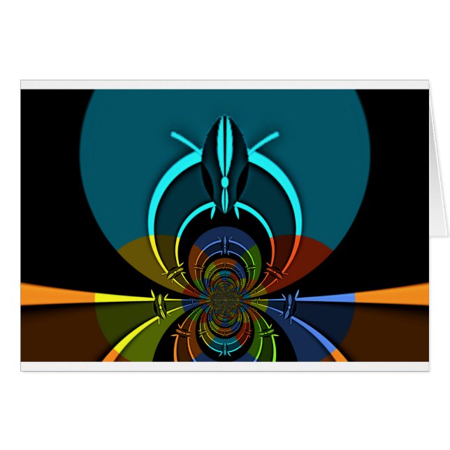 Färgfull Maasai Shield Design Hälsningskort (Framsidan Horizontal)