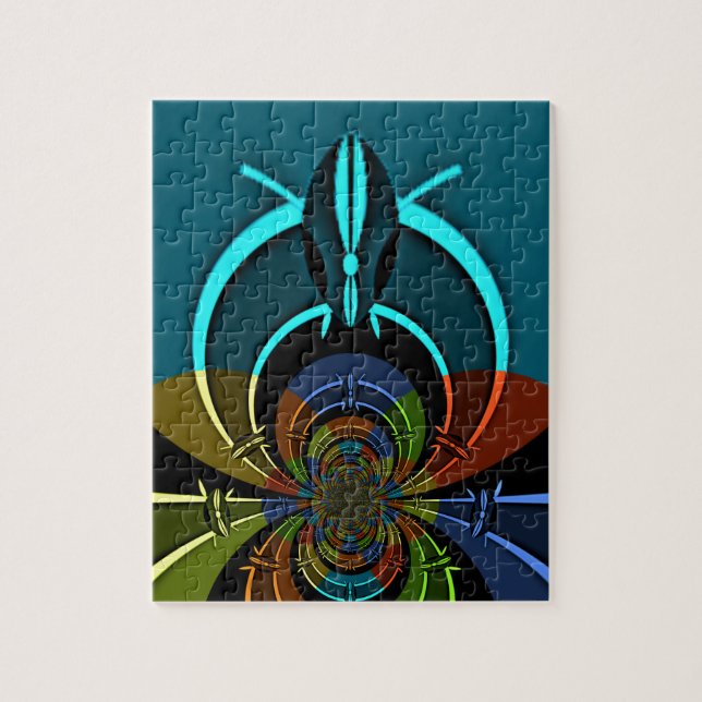 Färgfull Maasai Shield Design Pussel (Vertikal)