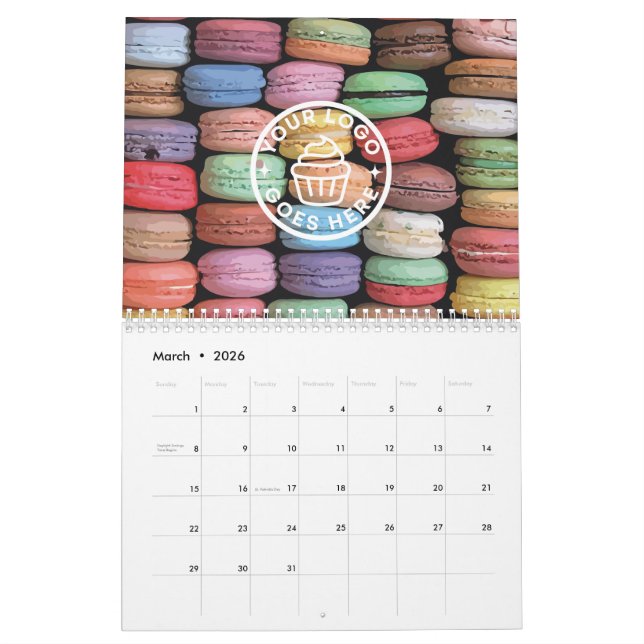 Färgfull Macaron-målning Kalender (Mar 2026)