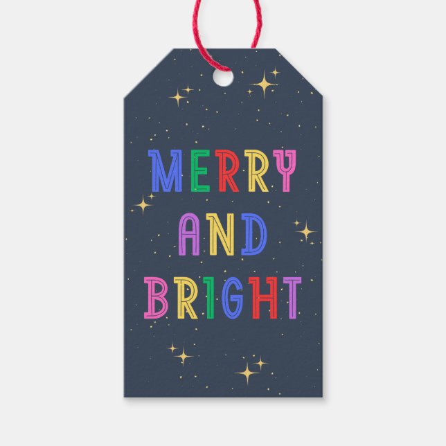 Färgfull mage och Bright marin flotta Presentetikett (Framsidan)