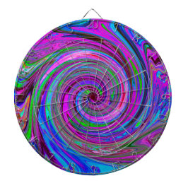 Färgfull Magenta Swirl Retro Abstract Design Darttavla