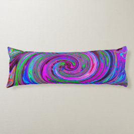 Färgfull Magenta Swirl Retro Abstract Design Kroppskudde