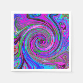 Färgfull Magenta Swirl Retro Abstract Design Pappersservett