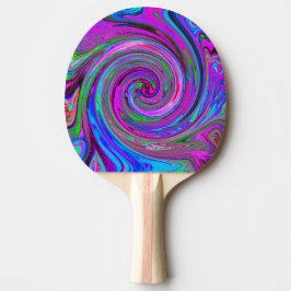 Färgfull Magenta Swirl Retro Abstract Design Pingisracket
