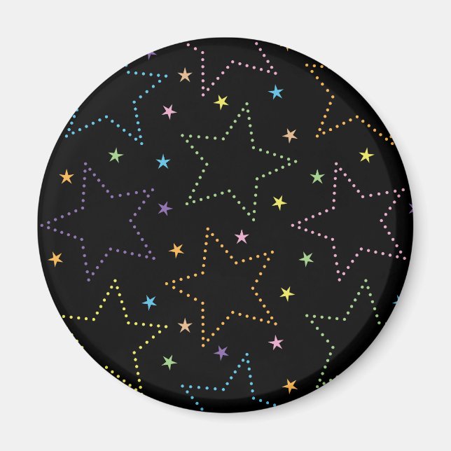 Färgfull Magic Starry Natten Himmel Mönster Magnet (Framsidan)