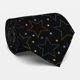 Färgfull Magic Starry Natten Himmel Mönster Slips
