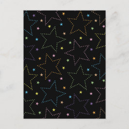 Färgfull Magic Starry Natten Himmel Mönster Vykort