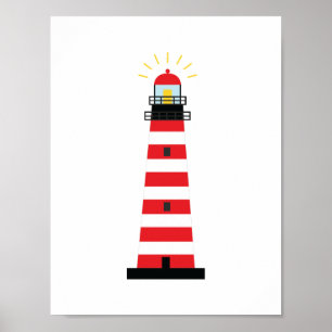 Färgfull Maine Väster Quoddy Head Lighthouse Poster