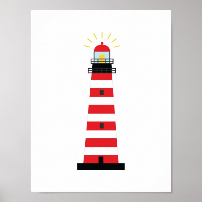 Färgfull Maine Väster Quoddy Head Lighthouse Poster (Framsidan)
