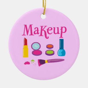 Färgfull makeup julgransprydnad keramik