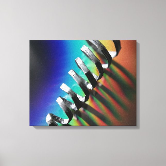 Färgfull makrofotografi av regnbåge i spiral med a canvastryck (Framsida)