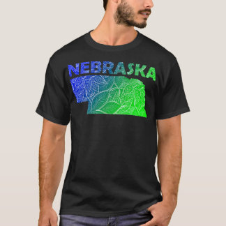 Färgfull mandala art karta i Nebraska med text i T Shirt