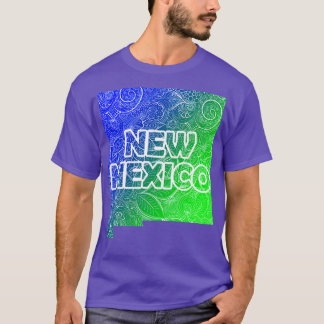 Färgfull mandala art karta i New mexico med text i T Shirt