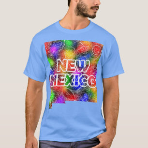 Färgfull mandala art karta i New mexico med text i T Shirt