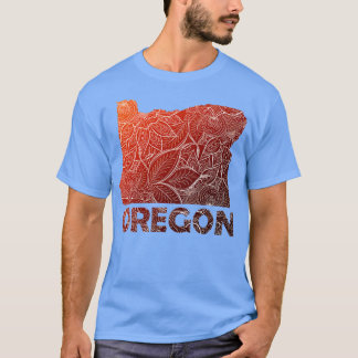 Färgfull mandala art karta i Oregon med text i br T Shirt