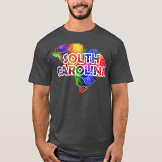 Färgfull mandala art karta i Sydolina med text T Shirt