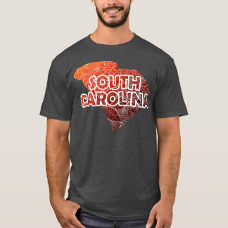 Färgfull mandala art karta i Sydolina med text T Shirt