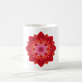 Färgfull Mandala Energy Wheel Flower Harmony Red Kaffemugg