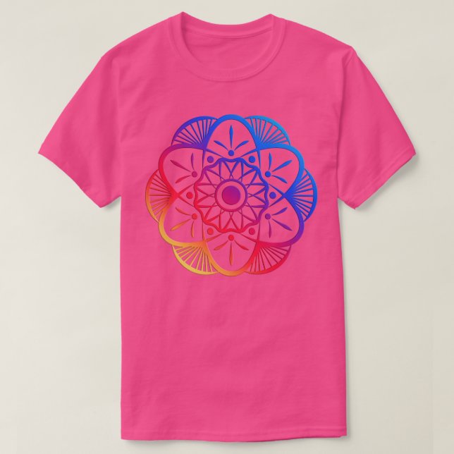 Färgfull Mandala Flower T Shirt (Design framsida)