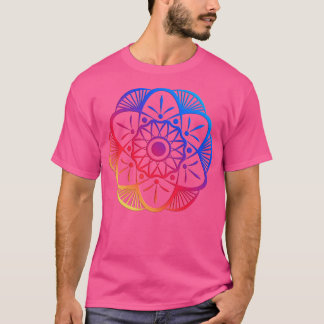 Färgfull Mandala Flower T Shirt