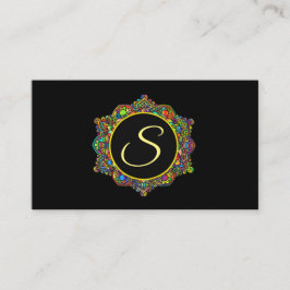 Färgfull Mandala Flower Visitkort