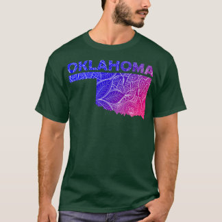Färgfull mandalatart karta i Oklahoma med text i T Shirt