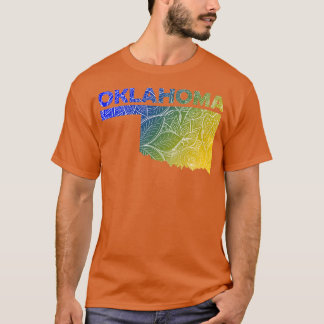 Färgfull mandalatart karta i Oklahoma med text i T Shirt