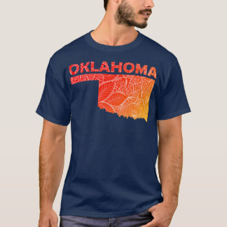 Färgfull mandalatart karta i Oklahoma med text i T Shirt