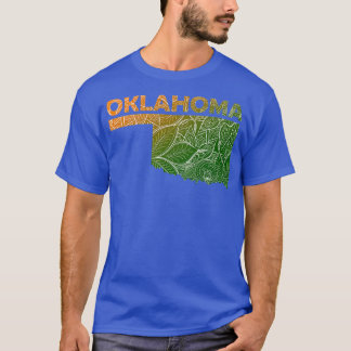 Färgfull mandalatart karta i Oklahoma med text i T Shirt
