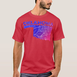 Färgfull mandalatart karta i Oklahoma med text i T Shirt