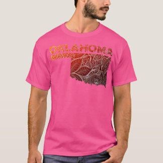 Färgfull mandalatart karta i Oklahoma med text i T Shirt