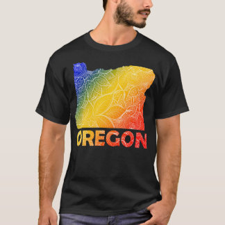 Färgfull mandalatart karta i Oregon med text i bl T Shirt