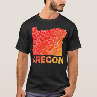 Färgfull mandalatart karta i Oregon med text i bl T Shirt