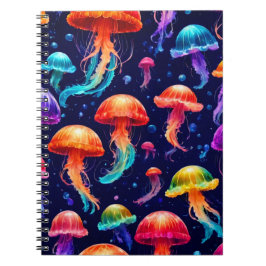 Färgfull maneter anteckningsbok