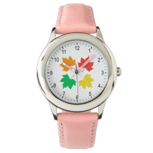 Färgfull maple löv mönster armbandsur