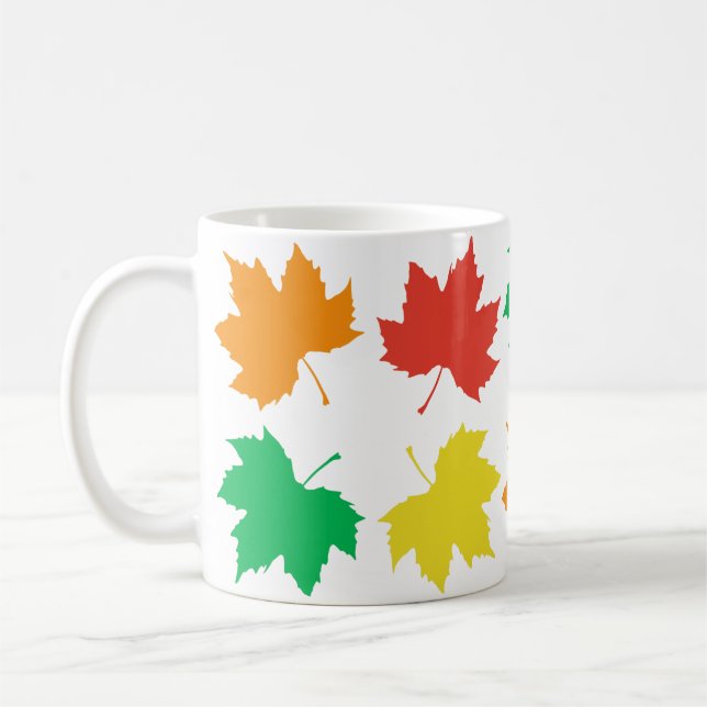 Färgfull maple löv mönster kaffemugg (Vänster)