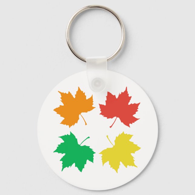 Färgfull maple löv mönster nyckelring (Framsida)