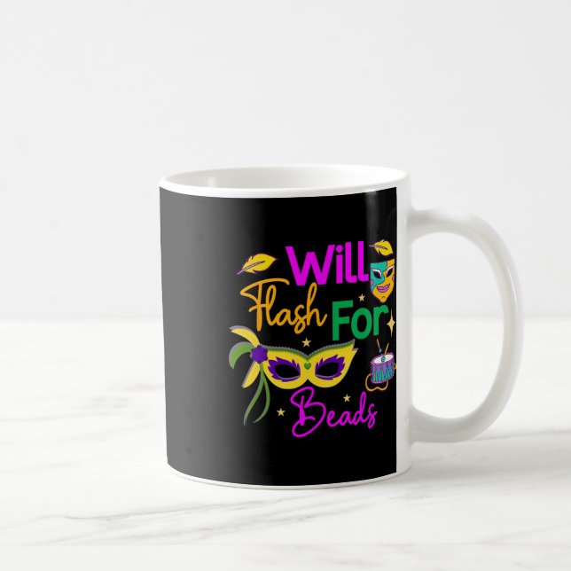 Färgfull mardi Gras kommer att blinka för Pärlor Kaffemugg (Höger)