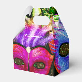 Färgfull Mardi Gras Mask Gable-favoritruta Presentaskar