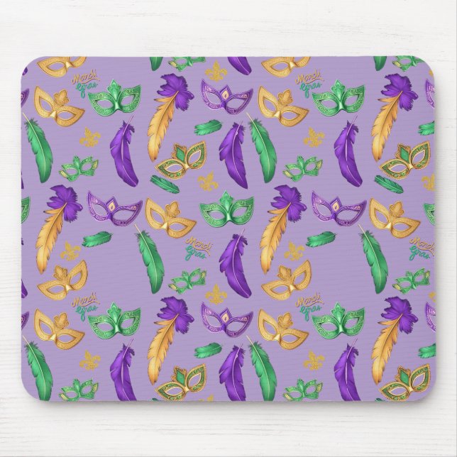 Färgfull Mardi Gras mönstrad Musmatta (Framsidan)