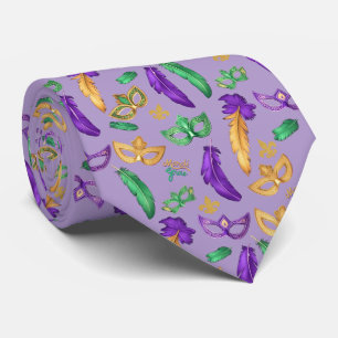 Färgfull Mardi Gras mönstrad Slips