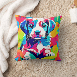 Färgfull marionettgrafik kudde