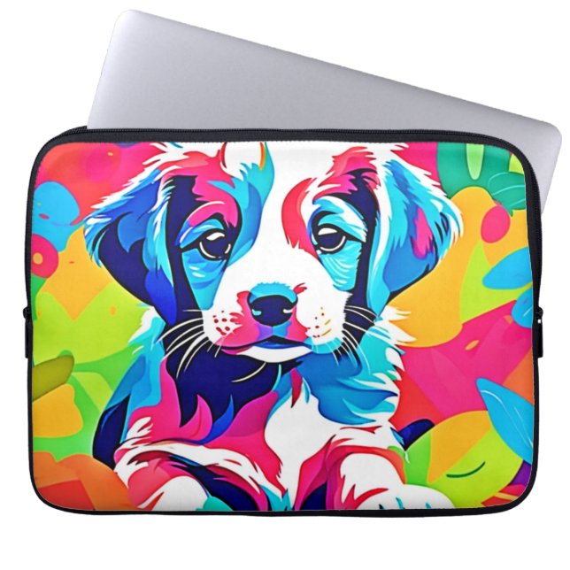 Färgfull marionettgrafik laptop fodral (Framsidan)