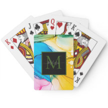 Färgfull marmorerad monogram Namn