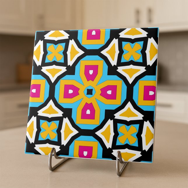 Färgfull marockansk Elegant Geometric Mönster Kakelplatta (Skapare uppladdad)
