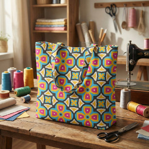 Färgfull marockansk Elegant Geometric Mönster Tyg