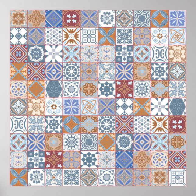 Färgfull marockansk panel poster (Framsidan)