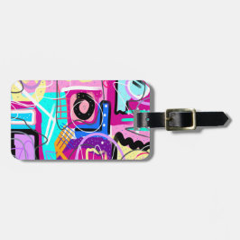 Färgfull maximalistisk Abstrakt för uttryck Bagagebricka