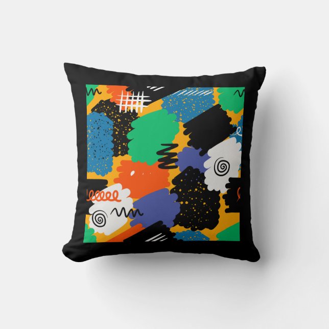 Färgfull maximalistisk design kudde (Framsida)